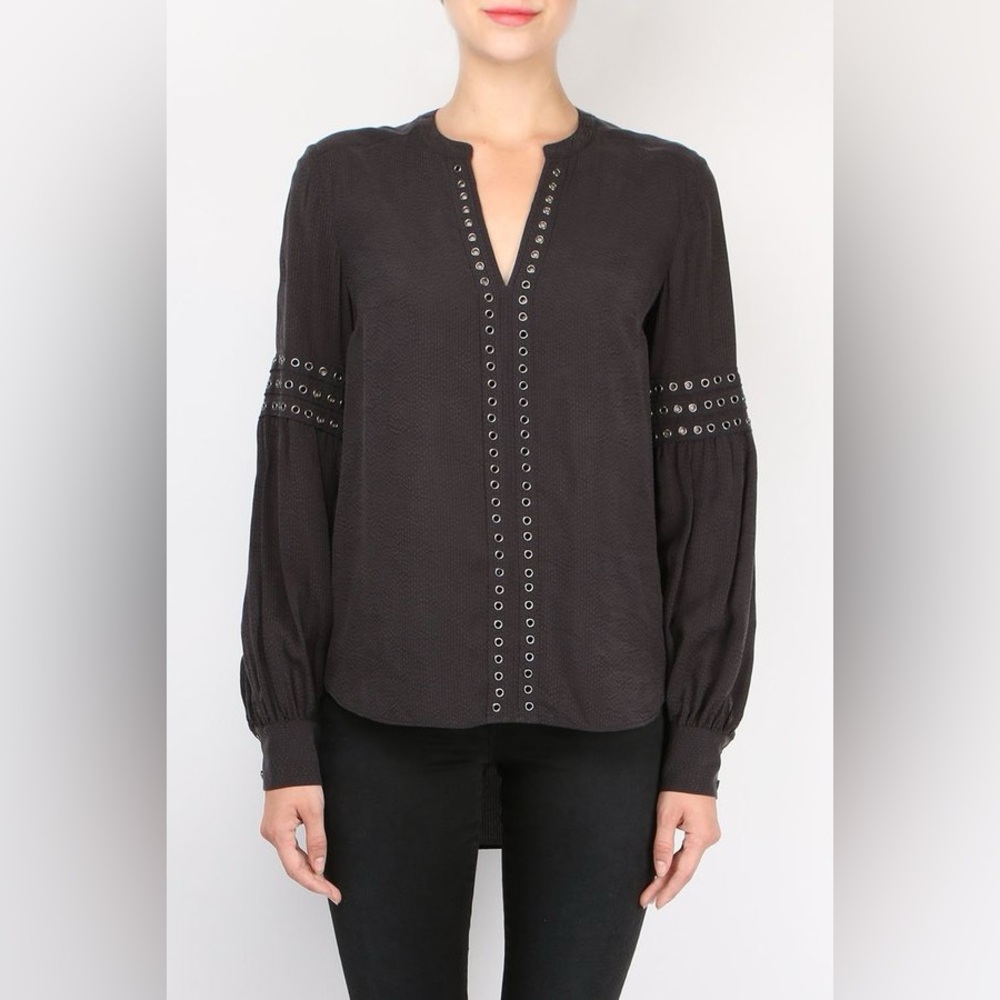 Veronica Beard Black Eyelet Women's Blouse